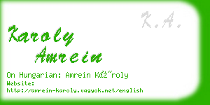 karoly amrein business card
